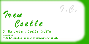 iren cselle business card